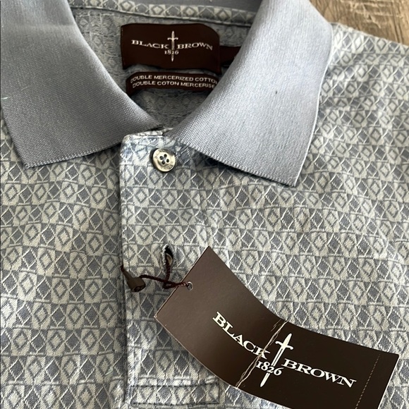 Black Brown 1826 Blue Polo Shirt with Classic Collar - Picture 3 of 6